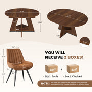 Hawsaiy 5 Piece Extendable Dining Table Set for 4, 47.24