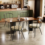 Hawsaiy Mid-Century Modern Upholstered Dining Chairs Set of 2,Armless Leather Chairs with Metal Legs for Kitchen, Bar, Café, Living Room