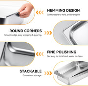 Kerilyn 4 Pack Hotel Pans, 1/1 Full Size 4’ Deep Steam Table Pan with Lid, 21