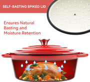 Kerilyn 4.5 QT Enameled Oval Dutch Oven Pot with Lid and Dual Handles, Cast Iron Dutch Oven for Cooking, Bread Baking, Non-stick Enamel Coated Cookware