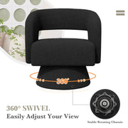 Hawsaiy Swivel Barrel Accent Chair Set of 1/2, Linen Fabric Upholstered Armchair with Wood Frame & Spring Support,Modern Comfy Lounge Sofa Chair with Round Back for Reading Living Room Bedroom