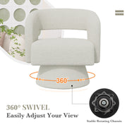 Hawsaiy Swivel Barrel Accent Chair Set of 1/2, Linen Fabric Upholstered Armchair with Wood Frame & Spring Support,Modern Comfy Lounge Sofa Chair with Round Back for Reading Living Room Bedroom