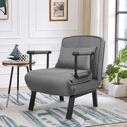 Nalupatio Versatile Convertible Armchair Sofa with Pillow - Foldable, Linen/Fabric, Steel Frame for Home & Office Use,