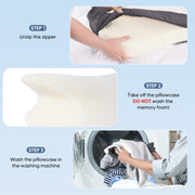Hawsaiy 1/2 Pack Ergonomic Contour Memory Foam Pillow for Neck and Shoulder Pain Relief, Orthopedic Cervical Support Pillow with Washable Pillowcase, for Side, Back, and Stomach Sleepers