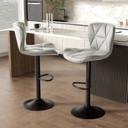 Hawsaiy Modern Adjustable Faux Leather Bar Stool with Back for Kitchen Island Set of 2/4