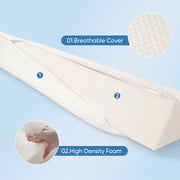 Hawsaiy Wedge Pillow for Bed Gap Filler, Breathable Support Pillow with Removable Zipper Pillowcase, High-Density Foam, Large Pocket Storage