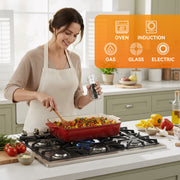 Hawsaiy Rectangular Enamel Dutch Oven with Ergonomic Binaural Handles, Perfect for All Stovetops and Oven Cooking
