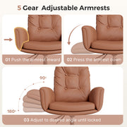 Hawsaiy Criss Cross Office Chair with Flip-Up Arms, Ergonomic Cross Legged Desk Chair, PU Leather Executive Computer Chair, 135° Reclining Plush Cushion, Pet-Friendly