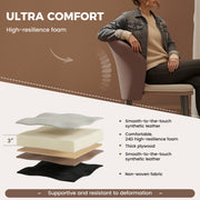 Hawsaiy Faux Leather Dining Chairs Set of 2/4/6, Modern Curved Back Upholstered Kitchen Side Chairs with Metal Legs
