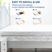 Hawsaiy 3 Inch Gel-Infused Cooling Memory Foam Mattress Topper with Removable & Washable Bamboo Cover