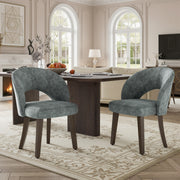 Hawsaiy Upholstered Dining Chairs Set of 2/4/6, Mid Century Modern Dining Chairs with Solid Wood Legs, Curved Back Kitchen Chairs, Farmhouse Side Chairs for Dining Room