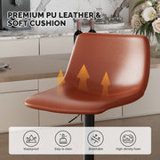 Hawsaiy Modern Swivel Bar Stools Set of 2/4, Adjustable Faux Leather Counter Height Chairs with Back for Kitchen Island