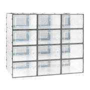 Hawsaiy 12 Pieces Transparent Acrylic Patchwork Shoe Box, Easy Installation, Stackable Ventilated Shoe Cabinet, Suitable for Shoe Storage, Sturdy and Durable