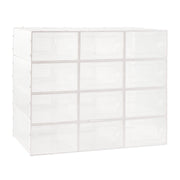 Hawsaiy 12 Pieces Transparent Acrylic Patchwork Shoe Box, Easy Installation, Stackable Ventilated Shoe Cabinet, Suitable for Shoe Storage, Sturdy and Durable