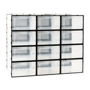 Hawsaiy 12 Pieces Transparent Acrylic Patchwork Shoe Box, Easy Installation, Stackable Ventilated Shoe Cabinet, Suitable for Shoe Storage, Sturdy and Durable