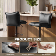 Hawsaiy Bar Stools Set of 2/3/4, Adjustable Swivel Bar Chairs with Thick Padded Seat, Faux Leather Upholstered Counter Height Bar Stools with Storage Pocket for Kitchen Island