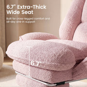 Hawsaiy Cross Legged Office Chair with Flip Armrests，Big and Tall Executive Office Chair, 135° Reclining Criss Cross Chair with Footrest & Lumbar Pillow