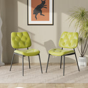 Hawsaiy Dining Chairs Set of 2, Mid Century Modern Upholstered PU Leather Kitchen Dining Room Accent Chairs with Metal Legs,Bentwood Cushion Seat for Living Room,Bedrooms