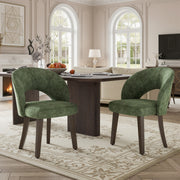 Hawsaiy Upholstered Dining Chairs Set of 2/4/6, Mid Century Modern Dining Chairs with Solid Wood Legs, Curved Back Kitchen Chairs, Farmhouse Side Chairs for Dining Room