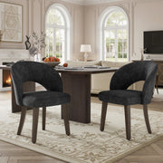 Hawsaiy Upholstered Dining Chairs Set of 2/4/6, Mid Century Modern Dining Chairs with Solid Wood Legs, Curved Back Kitchen Chairs, Farmhouse Side Chairs for Dining Room