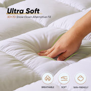 Nalupatio Memory Foam Mattress Topper Queen Size, Dual Layer 4 Inch Mattress Pad,2 Inch Gel Memory Foam Plus 2 Inch Pillow Top Cover with 8-21 Inch Deep Pocket