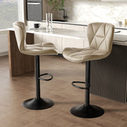 Hawsaiy Modern Adjustable Faux Leather Bar Stool with Back for Kitchen Island Set of 2/4