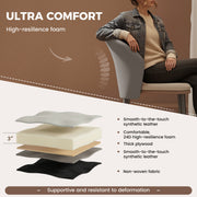 Hawsaiy Faux Leather Dining Chairs Set of 2/4/6, Modern Curved Back Upholstered Kitchen Side Chairs with Metal Legs