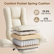 Hawsaiy Cross Legged Office Chair with Flip Armrests，Big and Tall Executive Office Chair, 135° Reclining Criss Cross Chair with Footrest & Lumbar Pillow