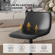 Hawsaiy Modern Swivel Bar Stools Set of 2/4, Adjustable Faux Leather Counter Height Chairs with Back for Kitchen Island