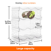 Kerilyn 4-Tier Acrylic Storage Rack for Kitchen & Pantry - Durable Multi-Layer Organizer for Water Bottles, Wine, and Beverages, Utility Hooks