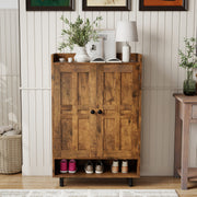 Hawsaiy Entrance Shoe Cabinet with Doors, 6-Tier Farmhouse Shoe Storage Organizer with Adjustable Shelves, Holds 18-24 Pairs, Entryway Shoe Rack Cabinet with Metal Legs