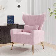 Hawsaiy Mid Century Modern Velvet Accent Chair Set of 1/2, High Back Armchair with Metal Legs, Upholstered Comfy Chair for Living Room and Bedroom