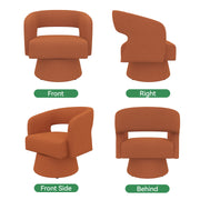 Nalupatio Swivel Barrel Accent Chair, Linen Fabric Upholstered Armchair with Wood Frame & Spring Support,Modern Comfy Lounge Sofa Chair with Round Back for Reading Living Room Bedroom,Beige