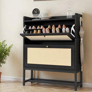 Hawsaiy Slim Entryway Shoe Storage Cabinet with 2/3 Flip Drawers, Narrow Freestanding Shoe Organizer Holds 16–20 Pairs, Space-Saving Wooden Shoe Rack for Hallway, Foyer