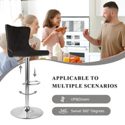 Hawsaiy Modern Upholstered Barstools Set of 2/4 with Tufted Velvet Backrest