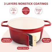 Hawsaiy 5 Qt Dutch Oven Pot with Lid,Nonstick Enameled Dutch Oven for Stews,Soups,Baking