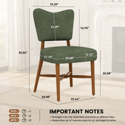 Hawsaiy Dining Chairs Set of 2/4/6, Upholstered Fabric Dining Room Chairs, Mid Century Modern Kitchen Chairs with Solid Wood Legs & Cross-Brace Support, Farmhouse Side Chairs for Dining Room