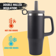 Hawsaiy 32/40 oz Stainless Steel Tumbler with Handle, Double Wall Vacuum Insulated for Fitness, Office, Car