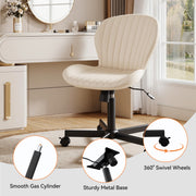Hawsaiy Shell-Shaped Swivel Office Chair, 360° Rotating Vanity Desk Chair with Rocking Function for Home Office, Bedroom, Makeup Vanity