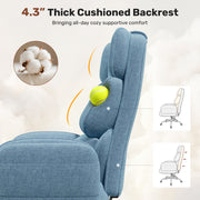 Hawsaiy Big and Tall Office Chair, Flip Armrests with Side Pockets, Comfy Criss Cross Office Chair with Extra-Wide Plush Seat, 150° Reclining Executive Office Chair, Chenille Upholstery