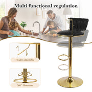 Hawsaiy Modern Velvet Bar Stool Set of 2/4 with Woven Back and Footrest for Kitchen, Bar, and Dining Spaces