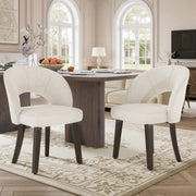 Hawsaiy Upholstered Dining Chairs Set of 2/4/6, Mid Century Modern Dining Chairs with Solid Wood Legs, Curved Back Kitchen Chairs, Farmhouse Side Chairs for Dining Room