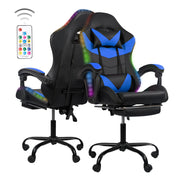 Hawsaiy Gaming Chair with LED Lights and Lumbar Support, Faux Leather High Back PC Gaming Chair