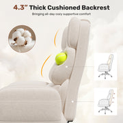 Hawsaiy Big and Tall Office Chair, Flip Armrests with Side Pockets, Comfy Criss Cross Office Chair with Extra-Wide Plush Seat, 150° Reclining Executive Office Chair, Chenille Upholstery