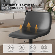 Hawsaiy Modern Swivel Bar Stools Set of 2/4, Adjustable Faux Leather Counter Height Chairs with Back for Kitchen Island