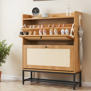 Hawsaiy Slim Entryway Shoe Storage Cabinet with 2/3 Flip Drawers, Narrow Freestanding Shoe Organizer Holds 16–20 Pairs, Space-Saving Wooden Shoe Rack for Hallway, Foyer