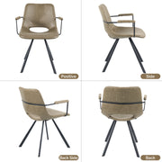 Hawsaiy Modern Dining Chiars Set of 2 with Arm and Metal Legs