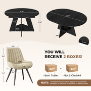 Hawsaiy 5 Piece Extendable Dining Table Set for 4, 47.24