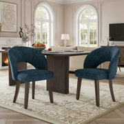 Hawsaiy Upholstered Dining Chairs Set of 2/4/6, Mid Century Modern Dining Chairs with Solid Wood Legs, Curved Back Kitchen Chairs, Farmhouse Side Chairs for Dining Room