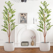 Nalupatio Artificial Olive Tree with Natural Wood Trunk, Realistic Leaves & Fruits for Modern Home Office Living Room Decor